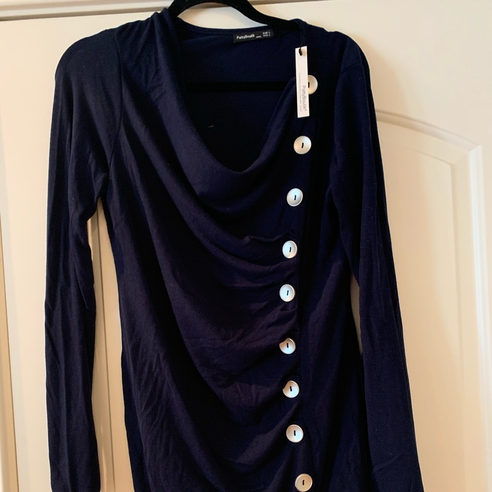 NWT Navy Maternity Top, Patty Boutik L